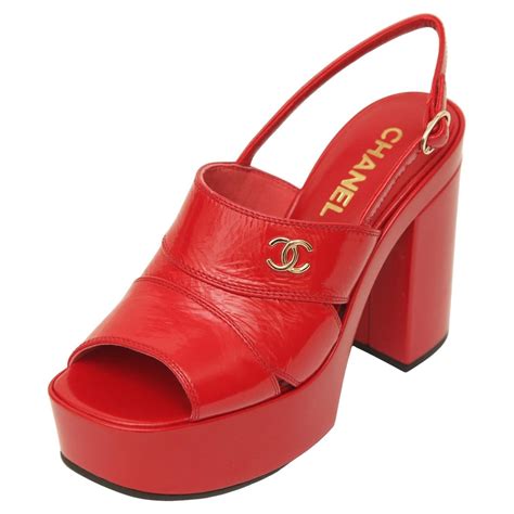 chanel red flower|chanel red shoes.